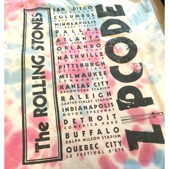 The Rolling Stones Zipcode Concert Tour Tie-Dye Shirt XL Tee T-shirt Zip Code - Picture 5 of 5